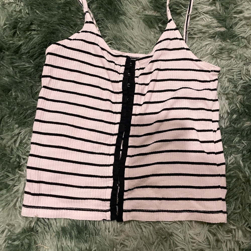 Black and White Striped Women's Tank Top